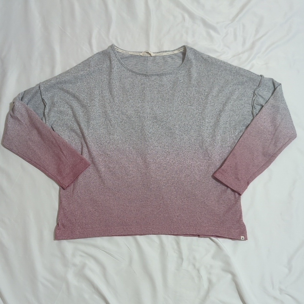 Lucky Brand Dolman Sleeve Gradient Top, Color Grey/Pink Size XL
